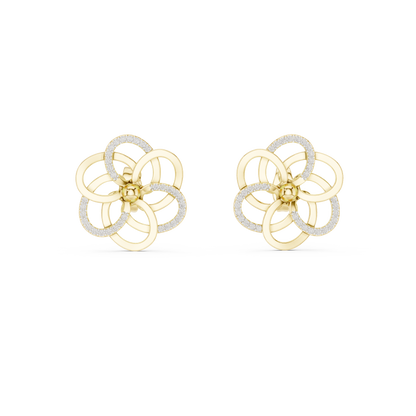 Floral Diamond Stud Earrings | Lab-Grown Diamond Flower Earrings