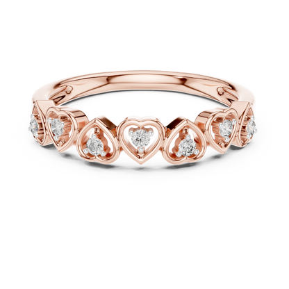 Heart-Cut Lab-Grown Diamond Wedding Band