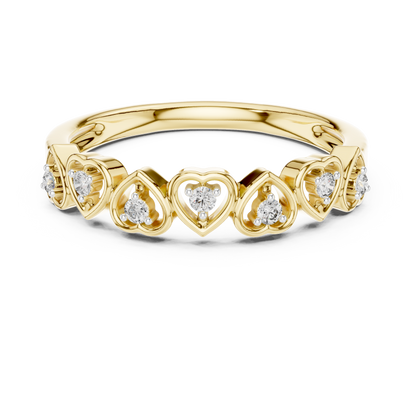 Heart-Cut Lab-Grown Diamond Wedding Band