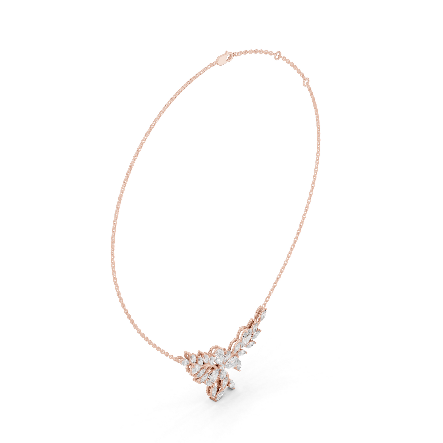 Classy Leaf Diamond Necklace | Nature-Inspired Elegance