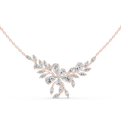 Classy Leaf Diamond Necklace | Nature-Inspired Elegance