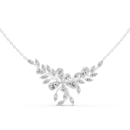 Classy leaf diamond necklace featuring a nature-inspired pendant on a delicate chain