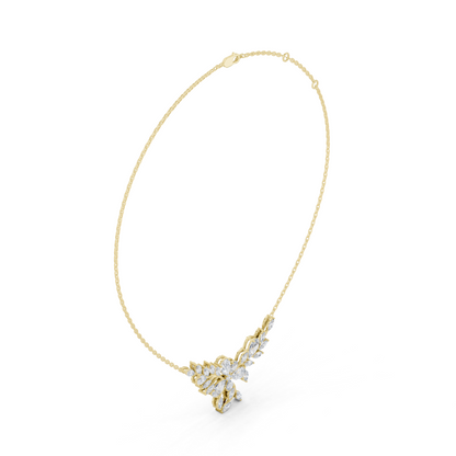 Classy Leaf Diamond Necklace | Nature-Inspired Elegance