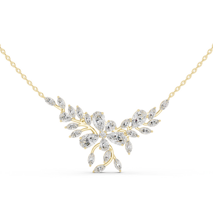 Classy Leaf Diamond Necklace | Nature-Inspired Elegance