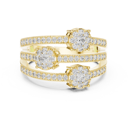 Lab-Grown Diamond Bypass Band Ring | Round Brilliant Cut