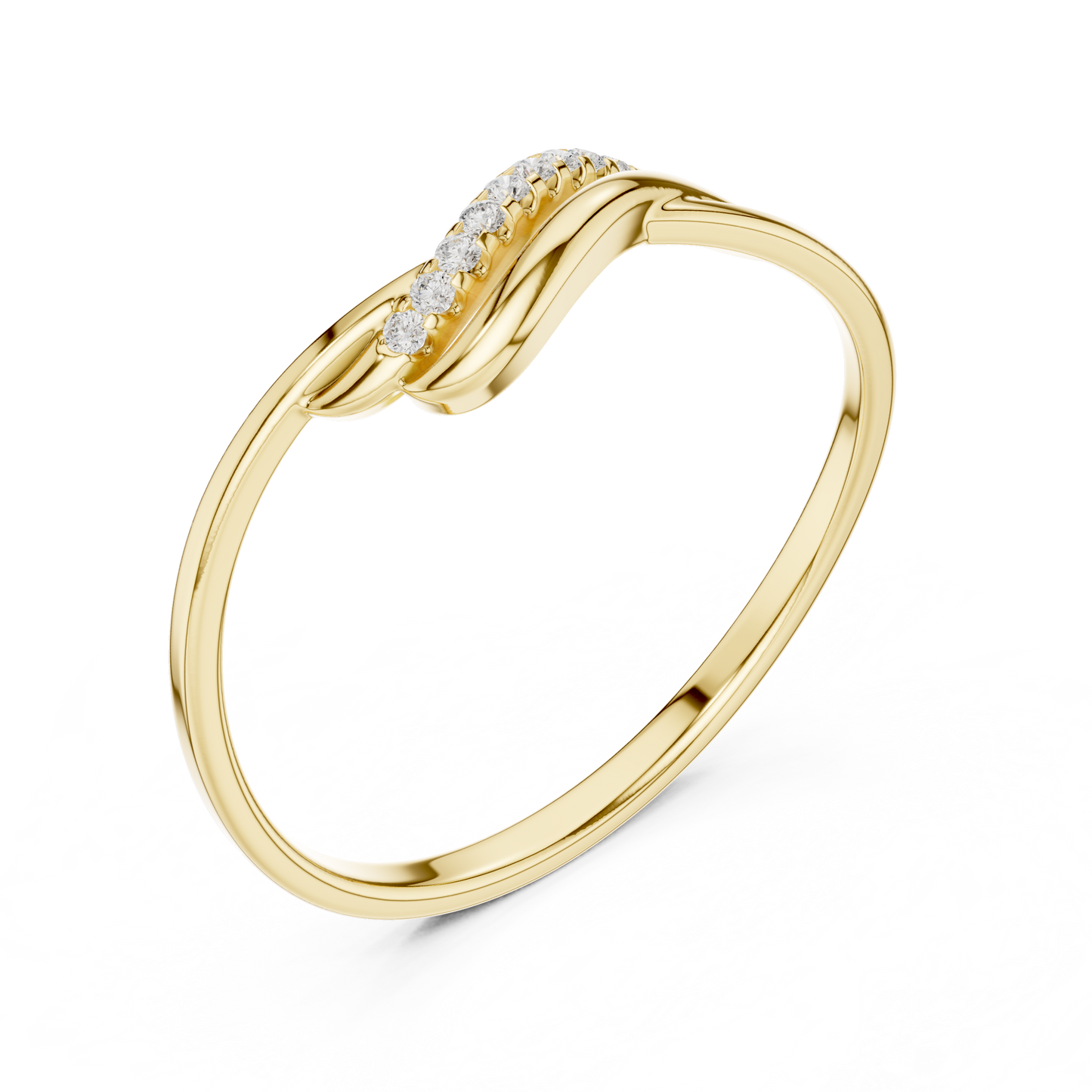 Diamond Bypass Ring | Contemporary Elegant Design