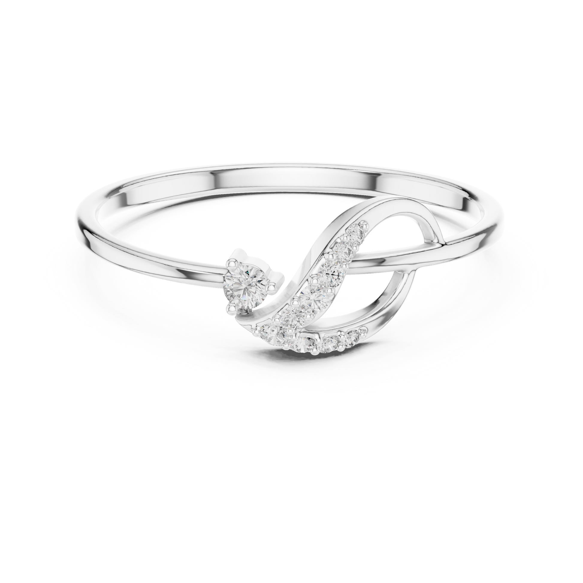 Diamond ring featuring a sparkling solitaire diamond on a polished band