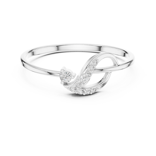 Diamond ring featuring a sparkling solitaire diamond on a polished band