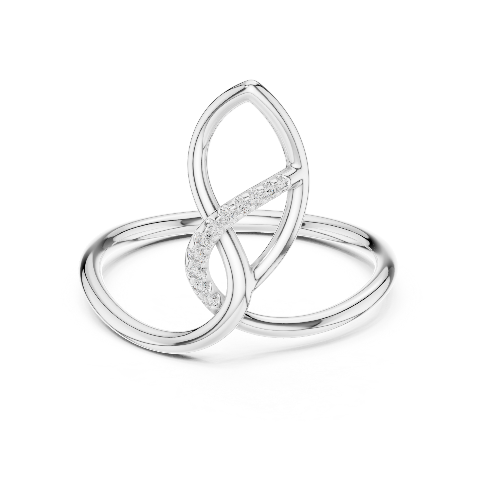 Jewelove diamond ring for women featuring a polished band with sparkling diamonds