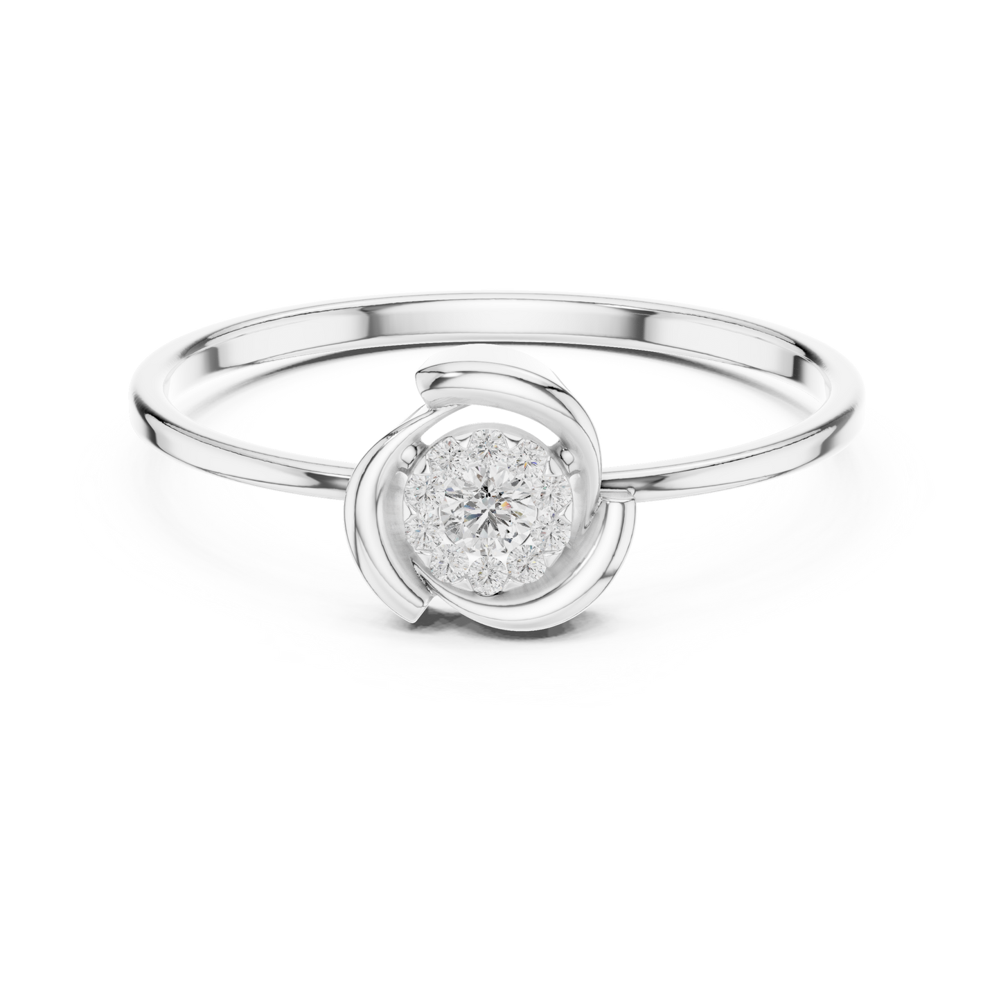 Diamond ring for women featuring a polished band with sparkling diamonds