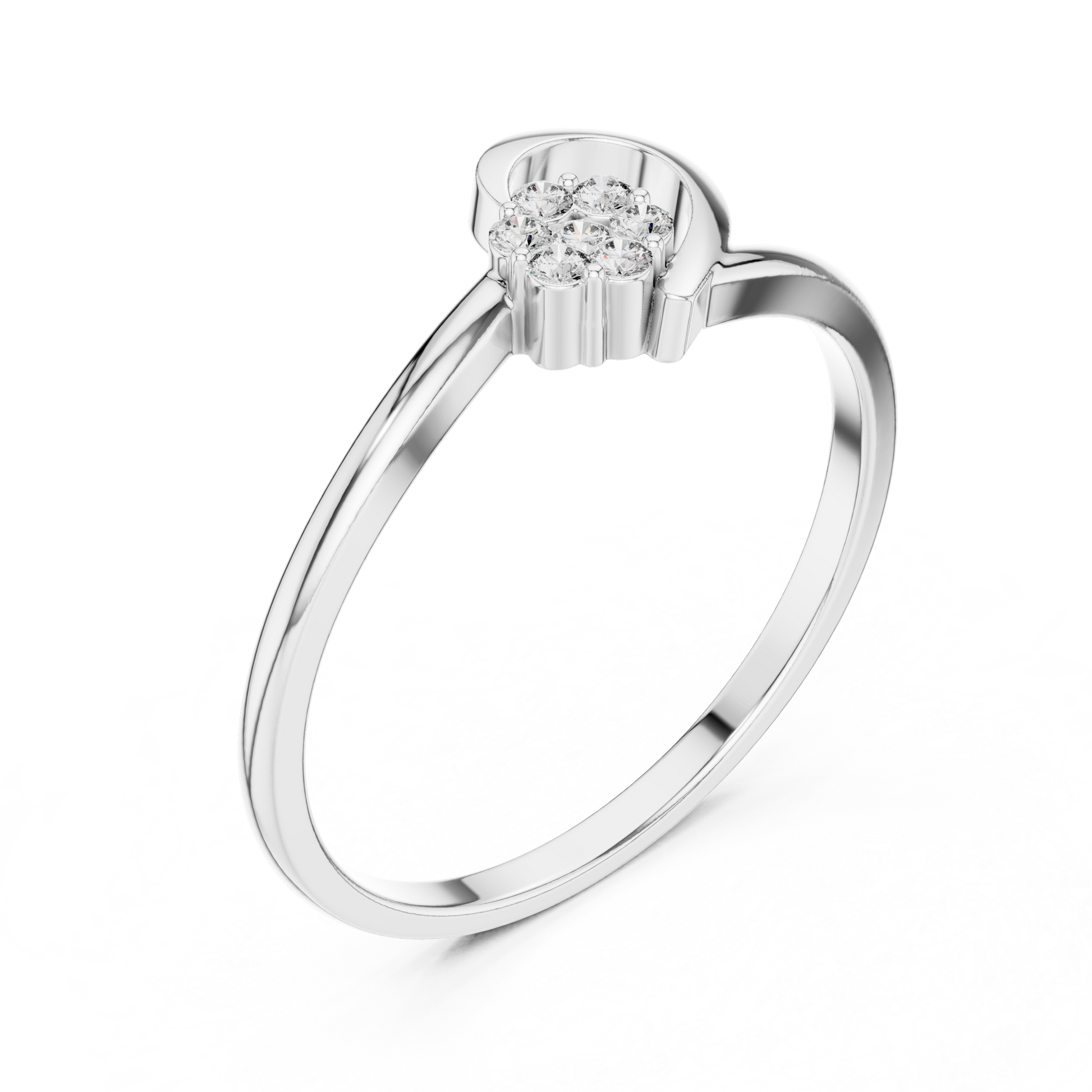 Diamond ring for women featuring a polished band with sparkling diamonds