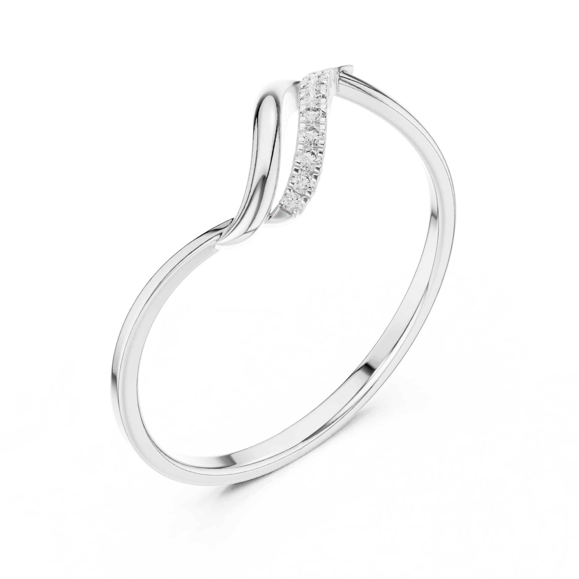 intertwined diamond ring featuring a crossover band design with sparkling diamonds