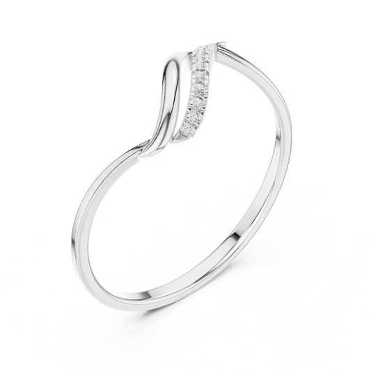 intertwined diamond ring featuring a crossover band design with sparkling diamonds