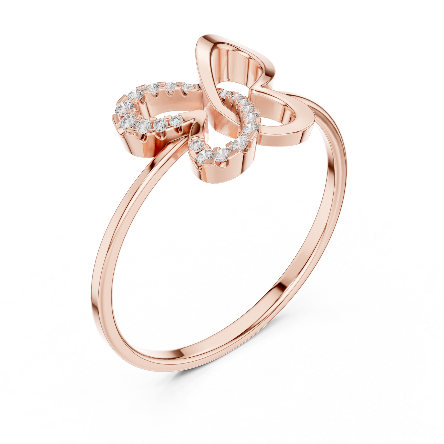 Butterfly Diamond Ring | Pavé Setting Elegance