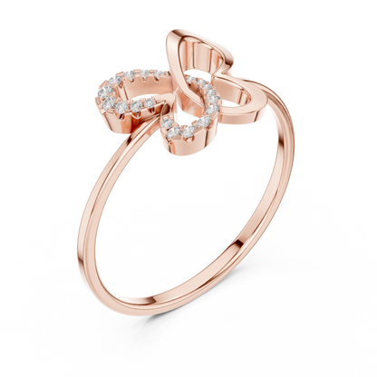 Butterfly Diamond Ring | Pavé Setting Elegance