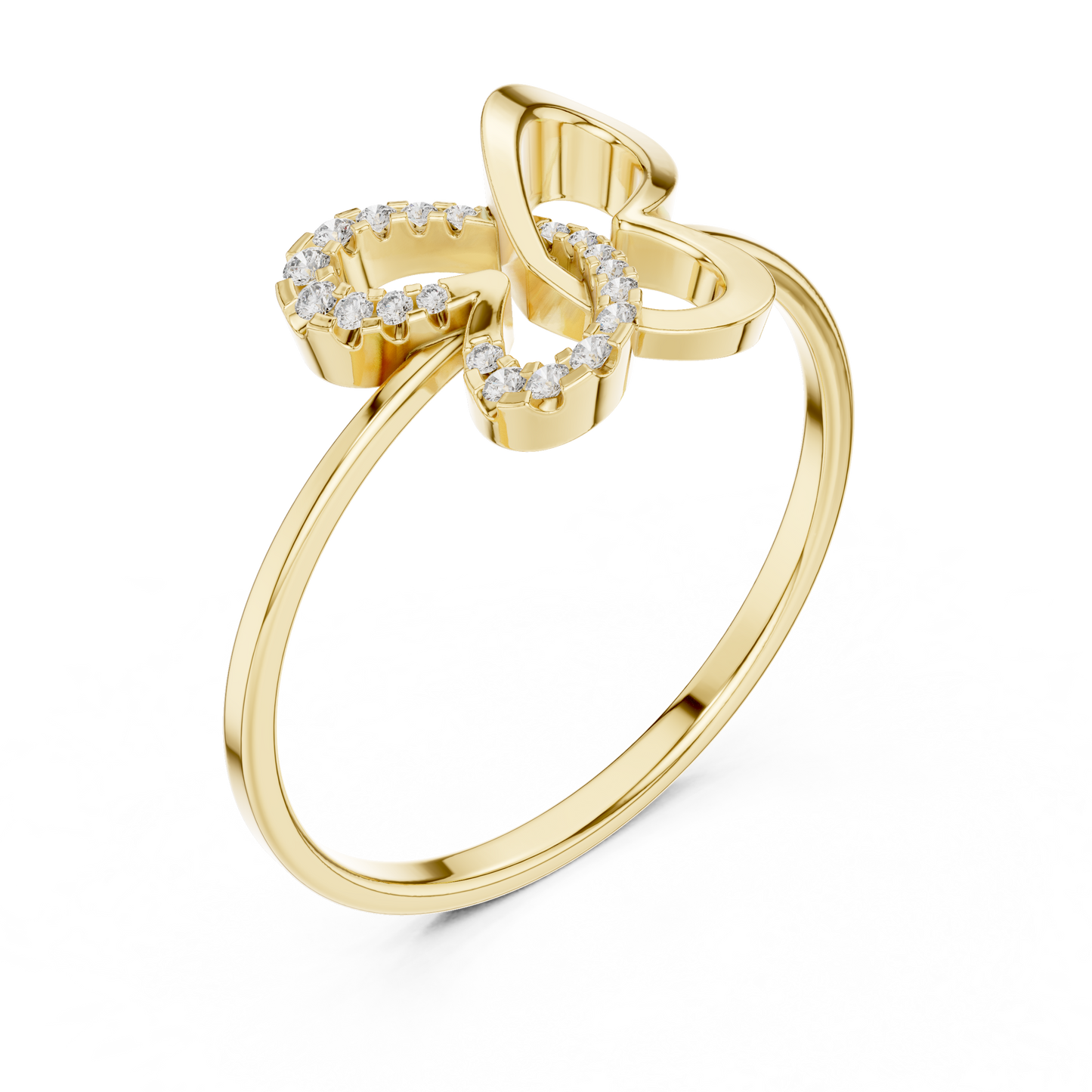 Butterfly Diamond Ring | Pavé Setting Elegance