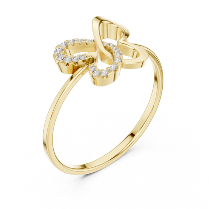 Butterfly Diamond Ring | Pavé Setting Elegance