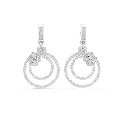 Interlocking Double-Circle Drop Earrings |Germanium Silver 935, 14K & 18K Gold