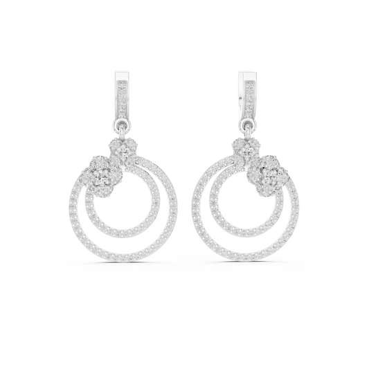Interlocking Double-Circle Drop Earrings |Germanium Silver 935, 14K & 18K Gold