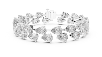 Pear-Cut Diamond Cocktail Bracelet | Two-Row Statement Luxury