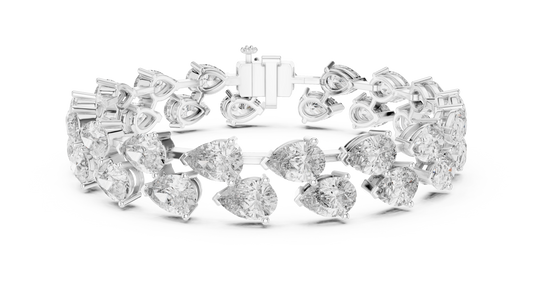 Pear-Cut Diamond Cocktail Bracelet | Two-Row Statement Luxury