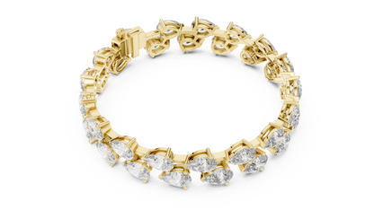 Pear-Cut Diamond Cocktail Bracelet | Two-Row Statement Luxury