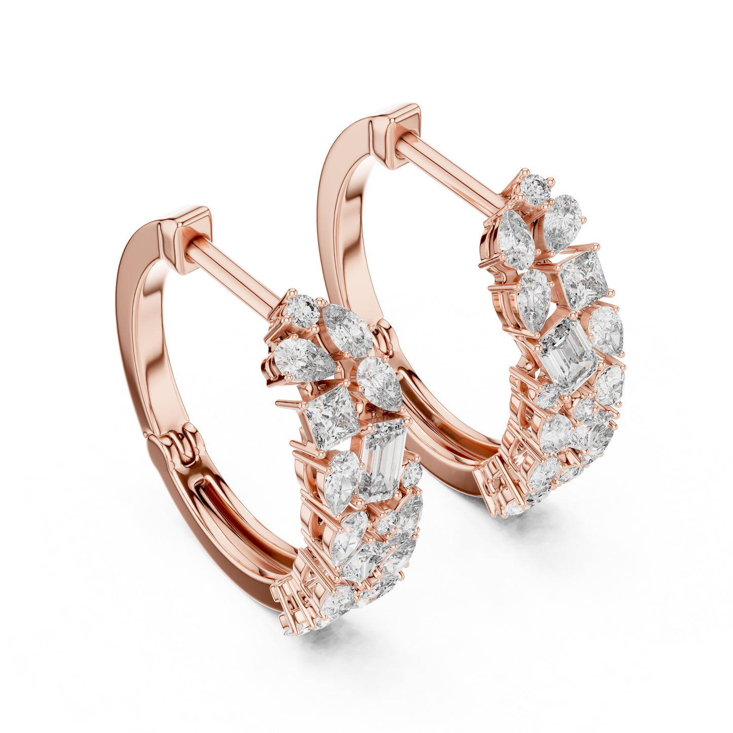 Mixed Fancy Shape Diamond Hoop Earrings | Contemporary Brilliance Hoops