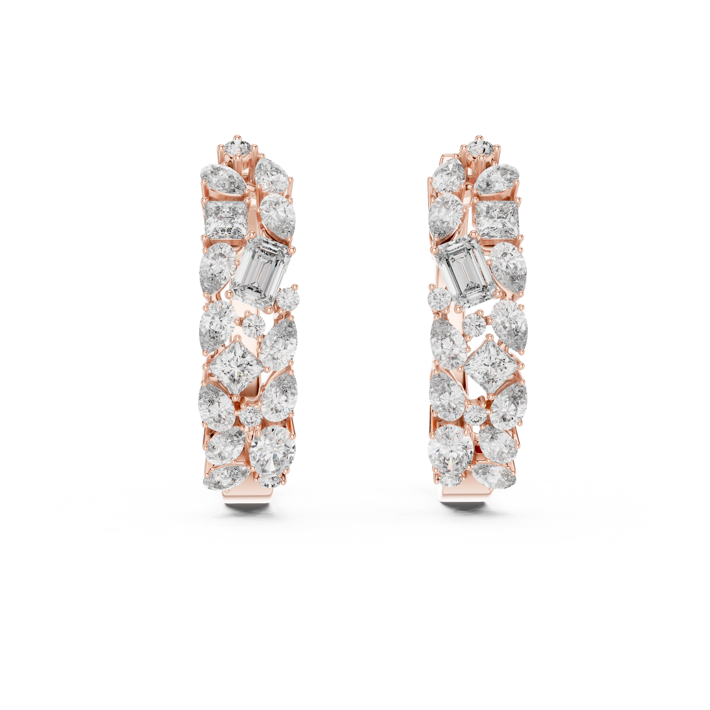 Mixed Fancy Shape Diamond Hoop Earrings | Contemporary Brilliance Hoops