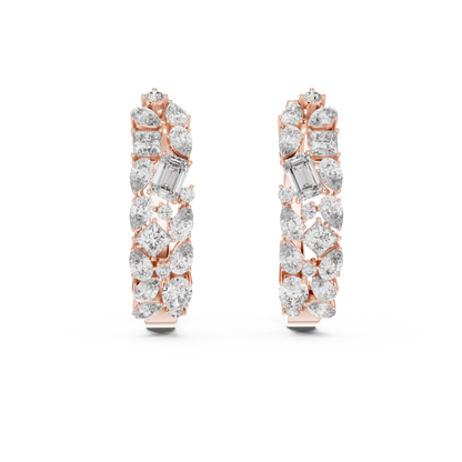 Mixed Fancy Shape Diamond Hoop Earrings | Contemporary Brilliance Hoops