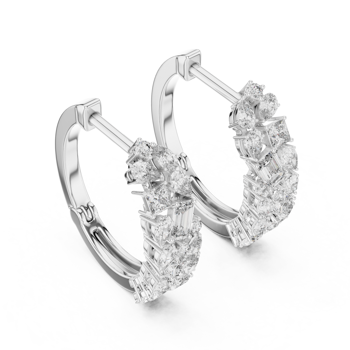 Mixed Fancy Shape Diamond Hoop Earrings | Contemporary Brilliance Hoops