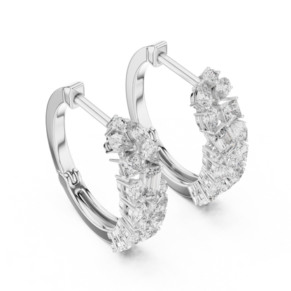 Mixed Fancy Shape Diamond Hoop Earrings | Contemporary Brilliance Hoops