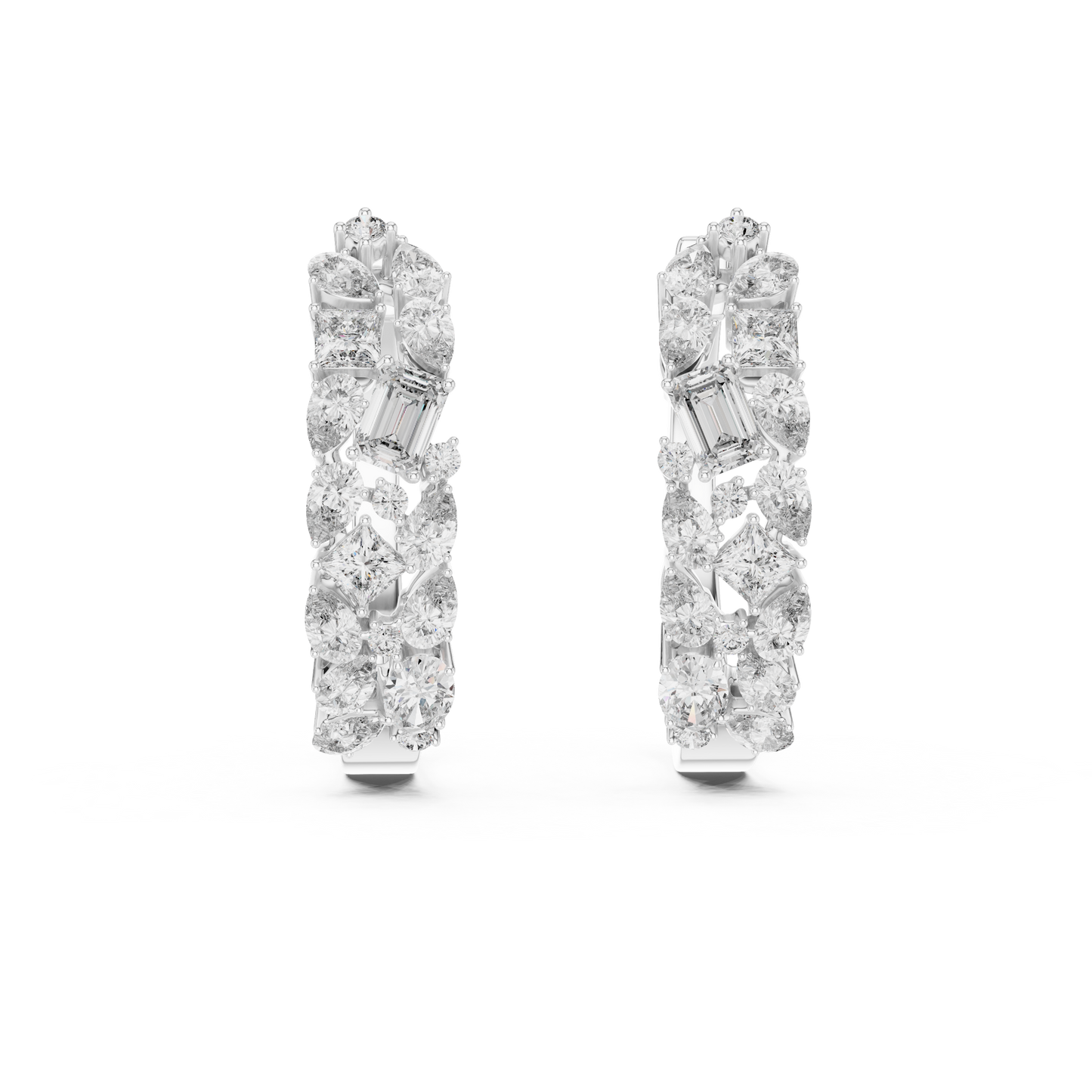 Mixed Fancy Shape Diamond Hoop Earrings | Contemporary Brilliance Hoops