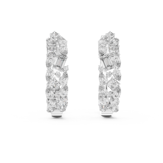 Mixed Fancy Shape Diamond Hoop Earrings | Contemporary Brilliance Hoops