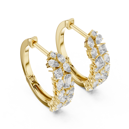 Mixed Fancy Shape Diamond Hoop Earrings | Contemporary Brilliance Hoops