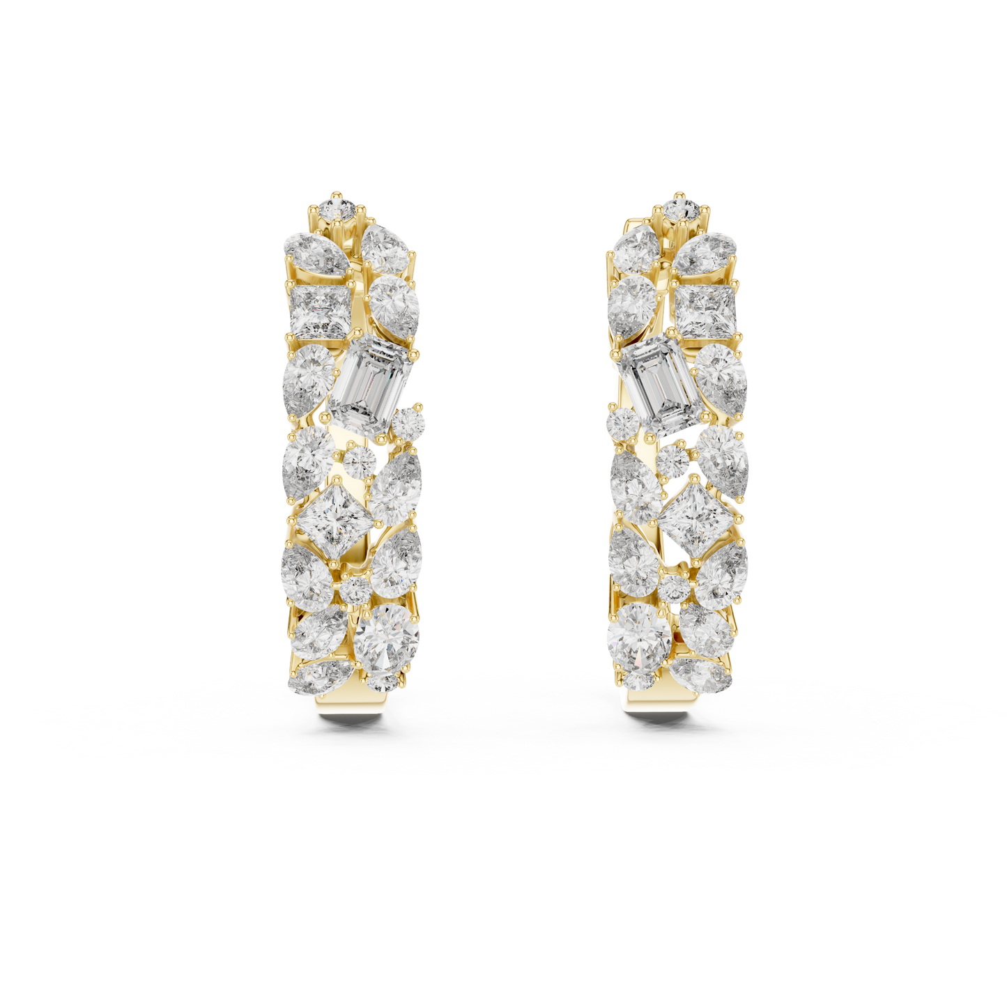 Mixed Fancy Shape Diamond Hoop Earrings | Contemporary Brilliance Hoops