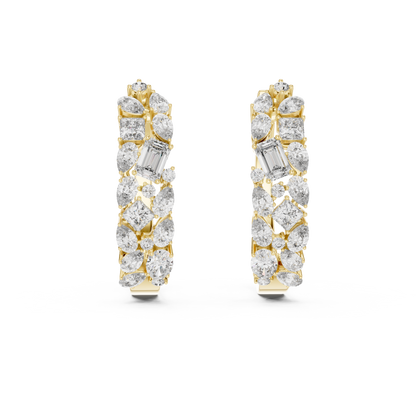 Mixed Fancy Shape Diamond Hoop Earrings | Contemporary Brilliance Hoops
