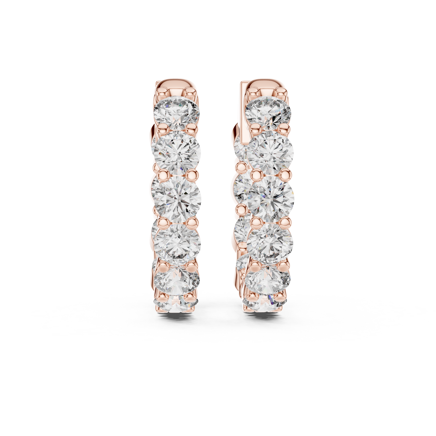 Round Diamond Shared-Prong Earrings | Classic Continuous Sparkle