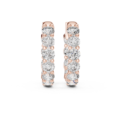 Round Diamond Shared-Prong Earrings | Classic Continuous Sparkle