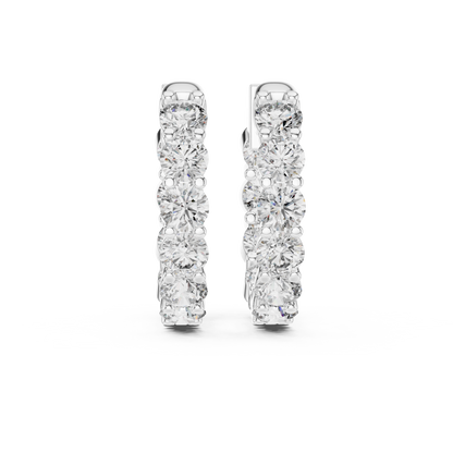 Round Diamond Shared-Prong Earrings | Classic Continuous Sparkle