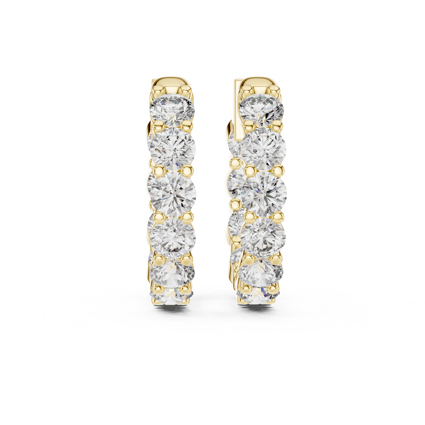 Round Diamond Shared-Prong Earrings | Classic Continuous Sparkle