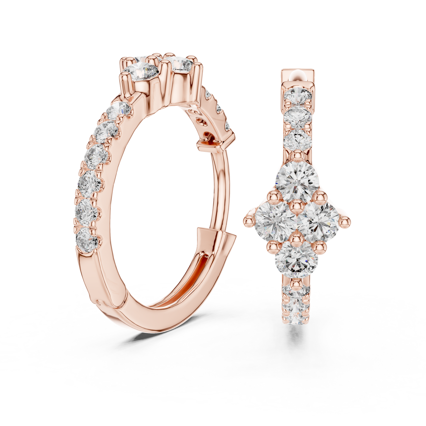 Diamond Cluster Hoop Earrings | Timeless Sparkle Hoops