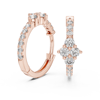 Diamond Cluster Hoop Earrings | Timeless Sparkle Hoops