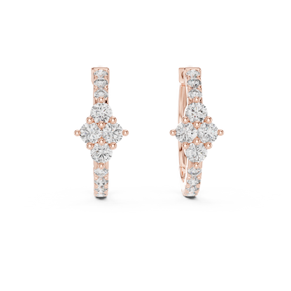 Diamond Cluster Hoop Earrings | Timeless Sparkle Hoops