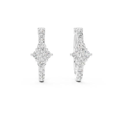 Diamond Cluster Hoop Earrings | Timeless Sparkle Hoops