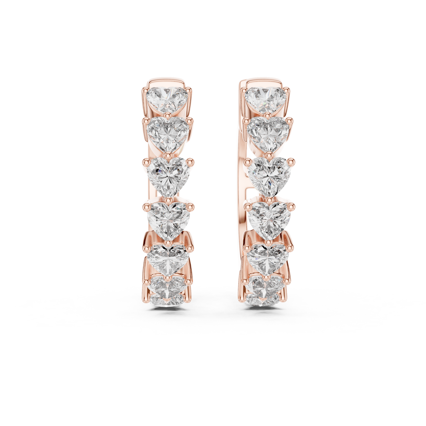 Lab-Grown Diamond Inside-Out Heart-Cut Hoop Earrings