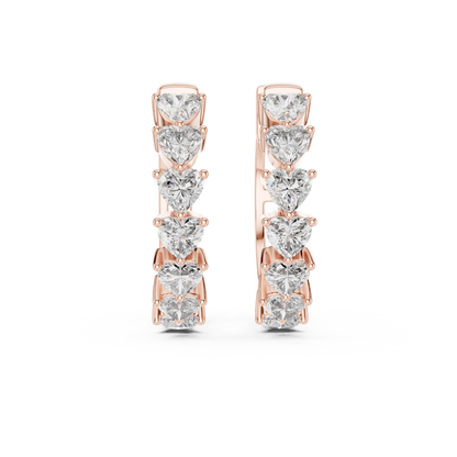 Lab-Grown Diamond Inside-Out Heart-Cut Hoop Earrings