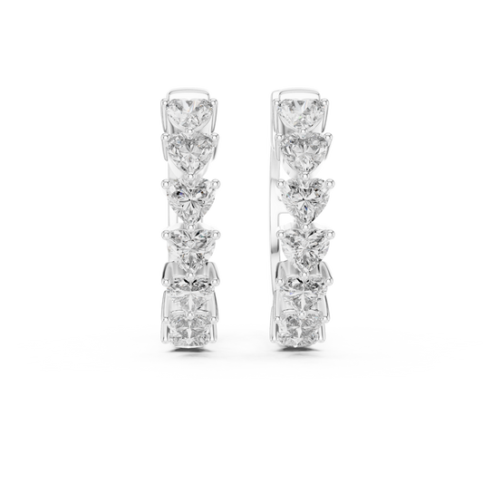 Lab-Grown Diamond Inside-Out Heart-Cut Hoop Earrings