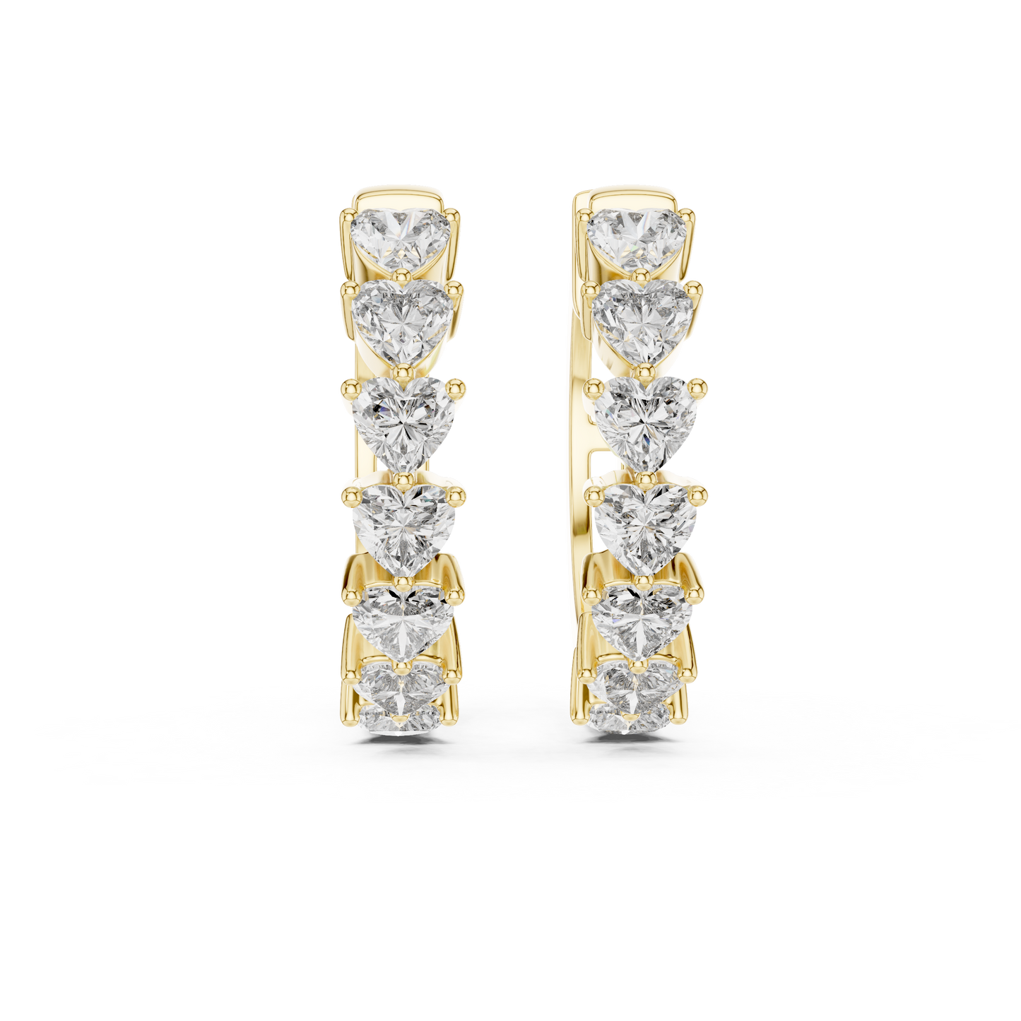 Lab-Grown Diamond Inside-Out Heart-Cut Hoop Earrings