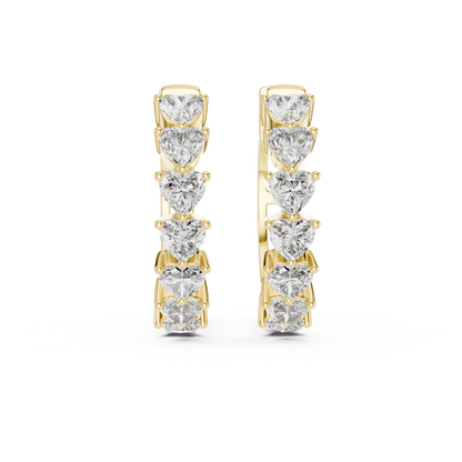 Lab-Grown Diamond Inside-Out Heart-Cut Hoop Earrings