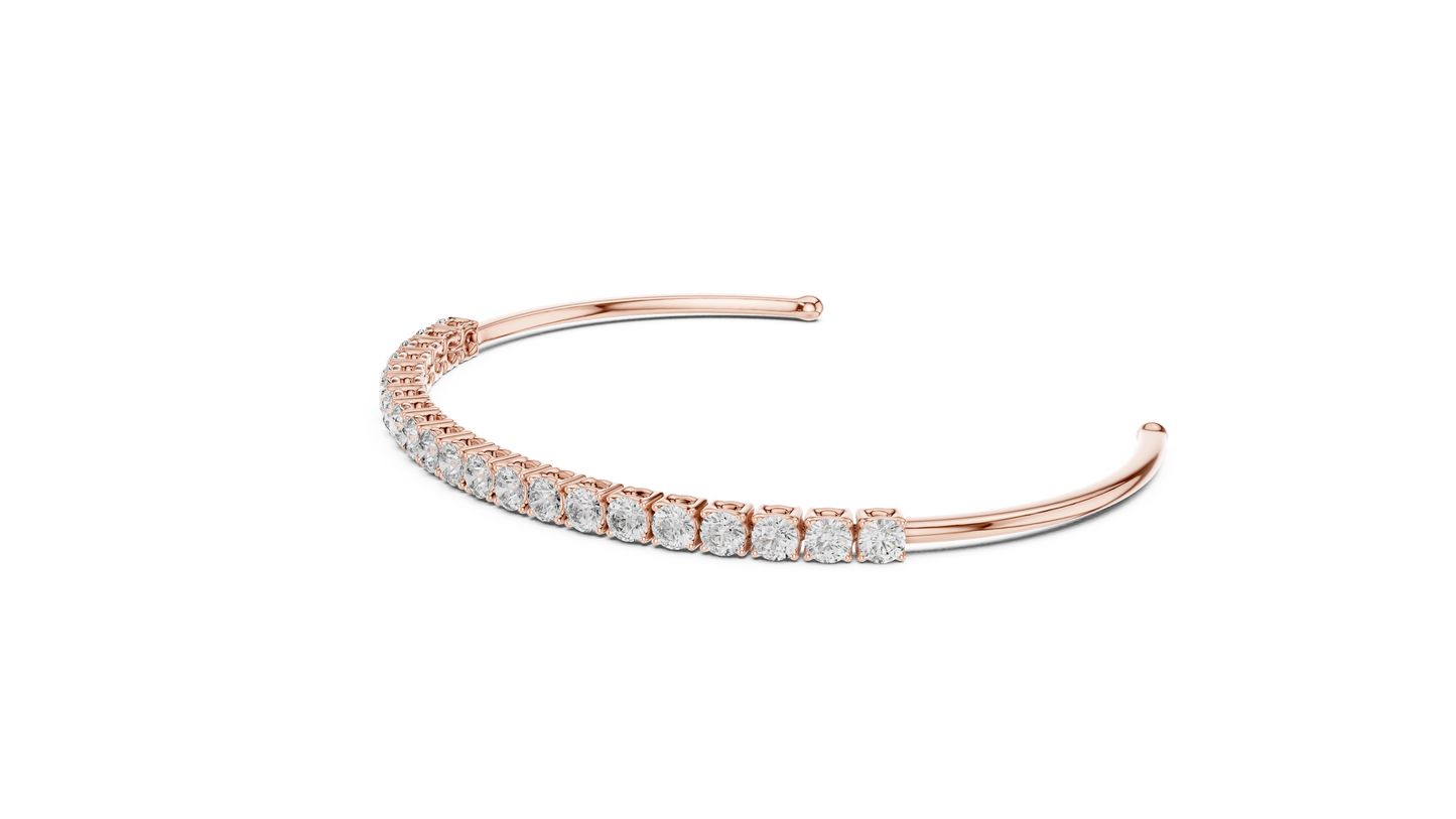 Diamond Tennis Kada Bracelet | Structured Luxury Brilliance
